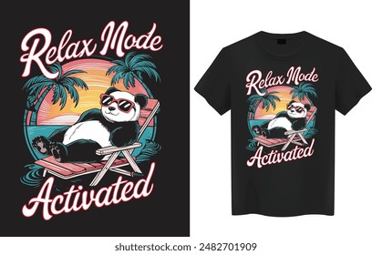 Relax Mood Activated Retro Typography T-Shirt Design .
