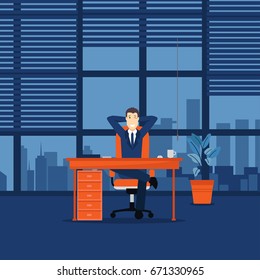 relax office man flat illustration