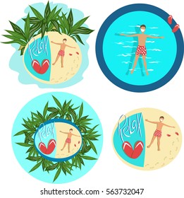 relax on the beach. set