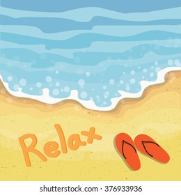 Relax on the beach.Vector illustration.