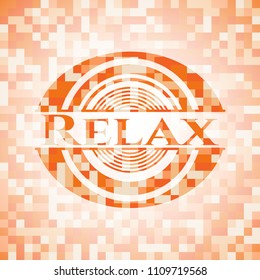  Relax orange mosaic emblem