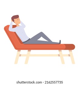 Relax passive income icon cartoon vector. Computer salary. Online stock