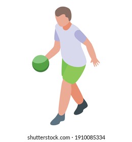 Relax playing bowling icon. Isometric of relax playing bowling vector icon for web design isolated on white background