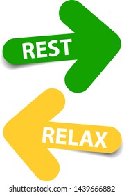 Relax and Rest two color Arrows - Vector