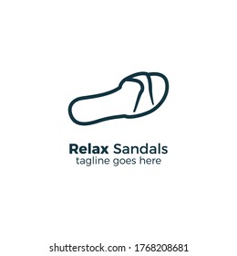 relax sandals logo design vector illustration