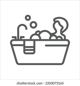 Relax Shower man simple line icon