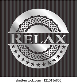 Relax silver shiny emblem