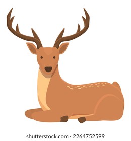 Relax stag icon cartoon vector. Forest animal. Wildlife baby