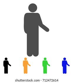 Relax Standing Pose icon. Vector illustration style is a flat iconic relax standing pose symbol with black, grey, green, blue, yellow color versions. Designed for web and software interfaces.