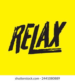 relax text on yellow background.