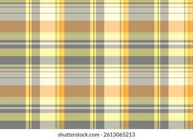 Relax texture seamless textile, plank pattern check background. Periodic plaid tartan vector fabric in yellow and grey colors palette.