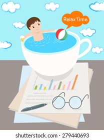 relax time for businessman'vector illustrator