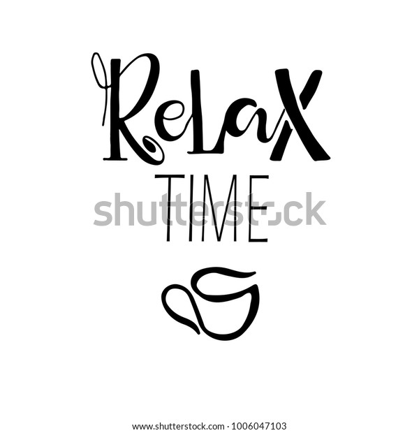 Carte Temps De Detente Citation Positive Image Vectorielle De Stock Libre De Droits