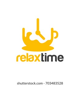 Relax Time logo template designs vector illustration, Coffee Time Logo designs vector illustration