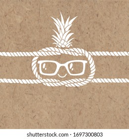 Relax and travel. Cartoon vector background on kraft paper.  Can be greeting cards, invitations, flyers, element for design.
