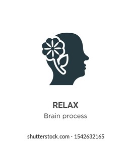 Relax vector icon on white background. Flat vector relax icon symbol sign from modern brain process collection for mobile concept and web apps design.