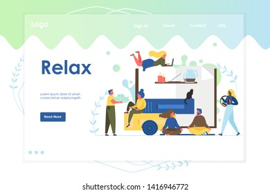 Relax vector website landing page design template