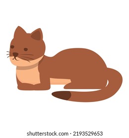 Relax weasel icon cartoon vector. Carnivore animal. Stoat pet