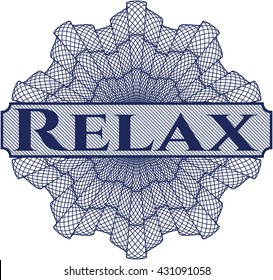 Relax written inside abstract linear rosette