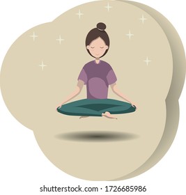 Relax yoga meditation girl vector