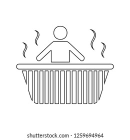 relaxation in the bathtub icon. Element of SPA for mobile concept and web apps icon. Thin line icon for website design and development, app development
