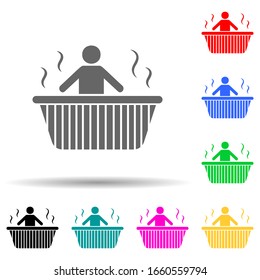 relaxation in the bathtub multi color style icon. Simple glyph, flat vector of spa icons for ui and ux, website or mobile application
