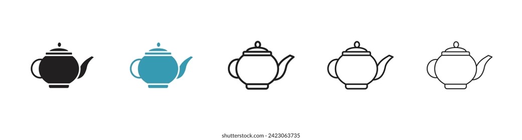 Relaxation Beverage Vector Icon Set. Tea Brewing vector symbol for UI design.