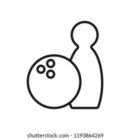 Relaxation in bowling icon. Element of recreation icon for mobile concept and web apps. Thin line relaxation in bowling icon can be used for web and mobile