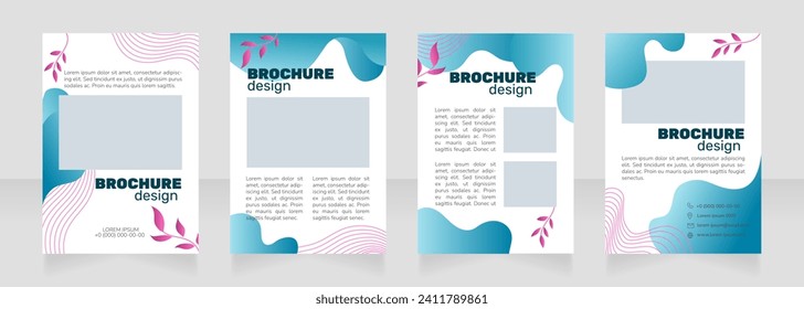 Relaxation center blank brochure design. Template set with copy space for text. Premade corporate reports collection. Editable 4 paper pages. Rubik Black Regular, Nunito Light fonts used