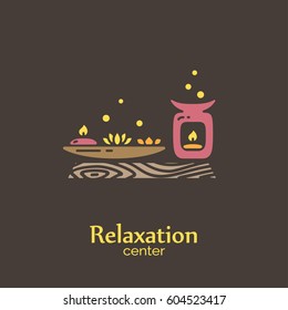 Relaxation center - logo design vector template. EPS 10 Isolated objects.
