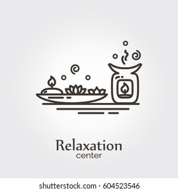 Relaxation center - logo design vector template. EPS 10 Isolated objects.