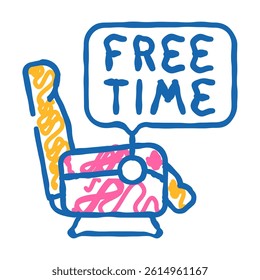 relaxation chair doodle icon sketch vector. relaxation chair sign. isolated symbol illustration