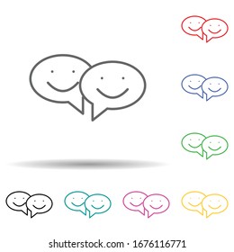 Relaxation in communication multi color set icon. Simple thin line, outline of relaxation icons for ui and ux, website or mobile application