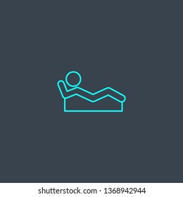 relaxation concept blue line icon. Simple thin element on dark background. relaxation concept outline symbol design. Can be used for web and mobile UI/UX