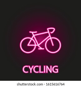 relaxation in cycling neon style icon. Simple thin line, outline vector of relaxation icons for ui and ux, website or mobile application