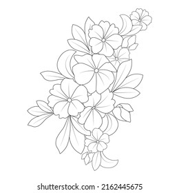relaxation doodle coloring page flower with creative line art design illustration