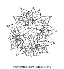 
relaxation flower artwork drawing of bunch blooming design template