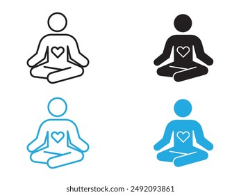 Relaxation icon black and white vector outline sign