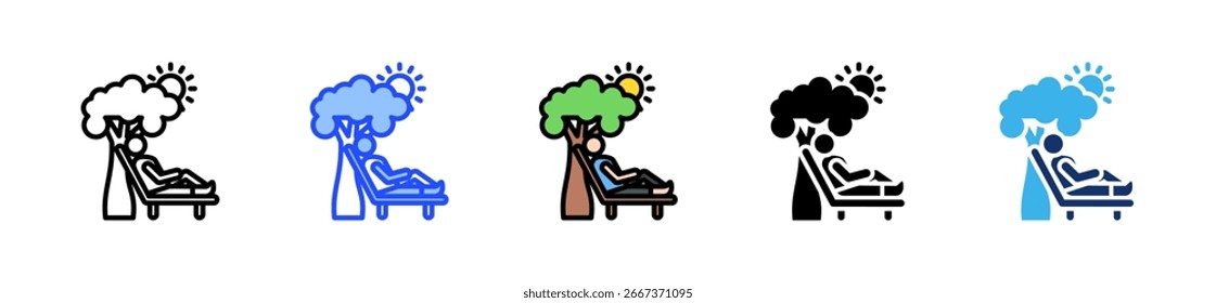 Coleção De Ícones De Relaxamento Com Vários Estilos
