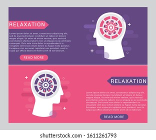 Relaxation icon concept with human head