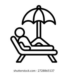 Ilustración vectorial de estilo de línea de icono de relajación