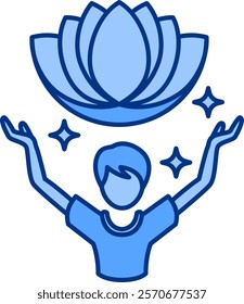 Relaxation Icon - Lineal Blue Style - Social Anxiety Theme