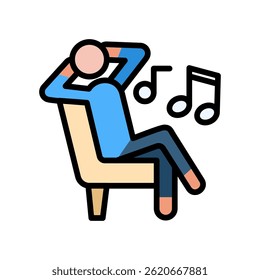 Relaxation Icon Lineal Color Vector Illustration