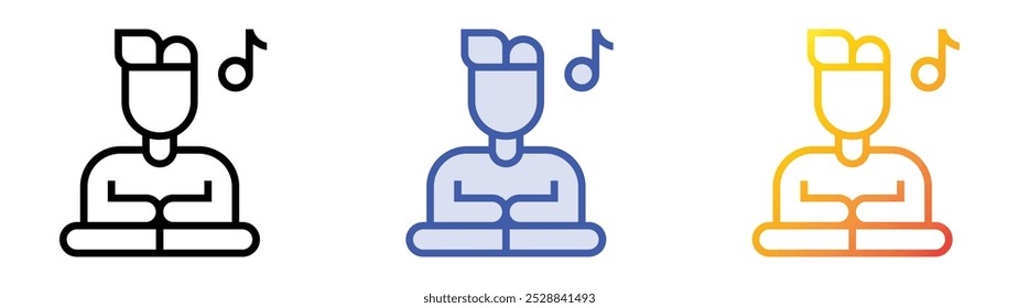 relaxation icon. Linear, Blue Fill and Gradient Style Design Isolated On White Background