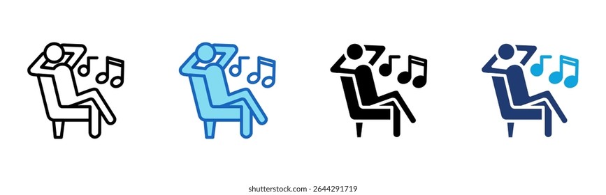 Ícone de relaxamento Ilustração de vetor de vários estilos