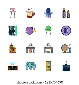 relaxation icon set. vector set about office chair, koala, game controller and chair icons set.