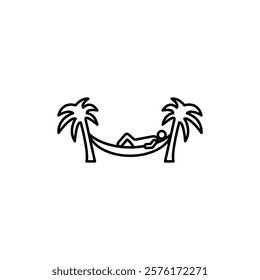 Relaxation icon vector outline logo sign