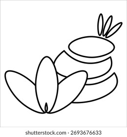 ícones de relaxamento. ilustração de vetor de linha simples