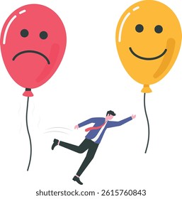 Relaxation make anxiety or stressed to happy, optimistic relief or metal illness therapy, bipolar disorder or mindful thinking concept,

