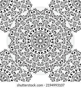 Relaxation mandala pattern colouring page, Mehndi, tattoo, Decoration. Decorative ornament in ethnic oriental style. Colouring book page. Vintage decorative elements